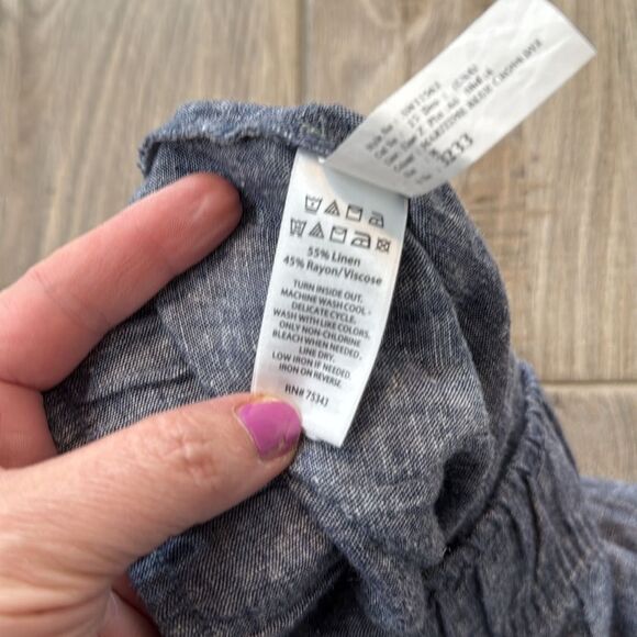 Jones New York Linen Blend‎ crop Pants with pockets size medium Blue - Picture 6 of 10